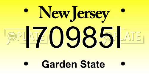 I70985I New Jersey License Plate