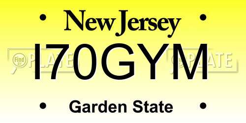 I70GYM New Jersey License Plate