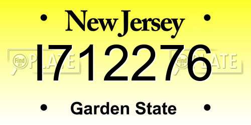 I712276 New Jersey License Plate