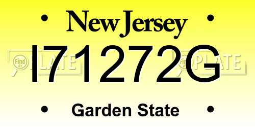 I71272G New Jersey License Plate