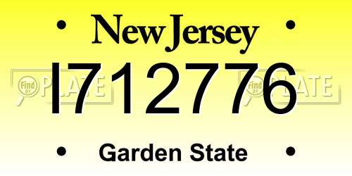 I712776 New Jersey License Plate