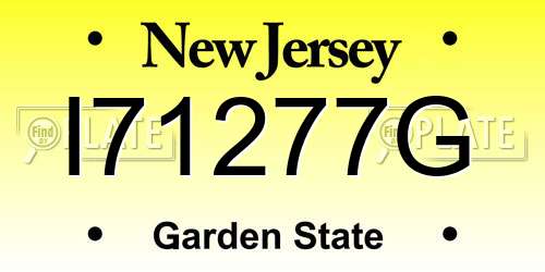 I71277G New Jersey License Plate