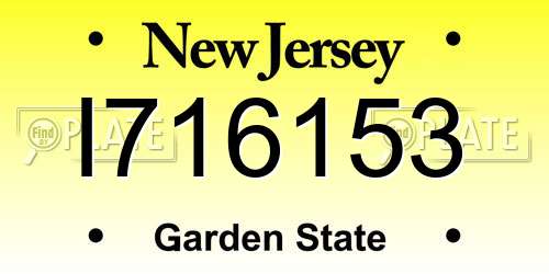 I716153 New Jersey License Plate