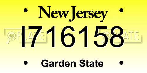 I716158 New Jersey License Plate