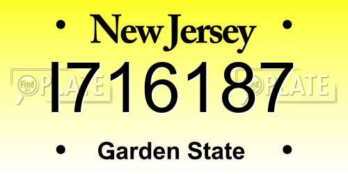 I716187 New Jersey License Plate