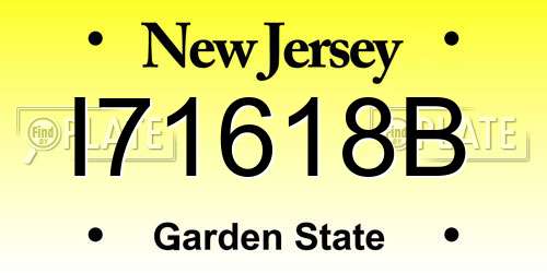 I71618B New Jersey License Plate