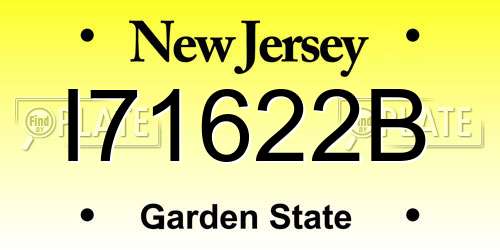 I71622B New Jersey License Plate