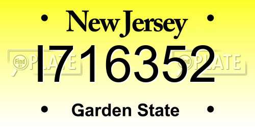 I716352 New Jersey License Plate