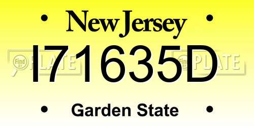 I71635D New Jersey License Plate