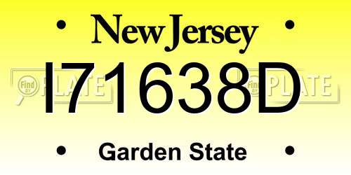 I71638D New Jersey License Plate