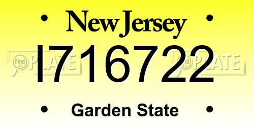 I716722 New Jersey License Plate