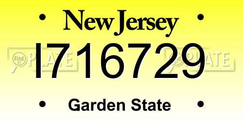 I716729 New Jersey License Plate