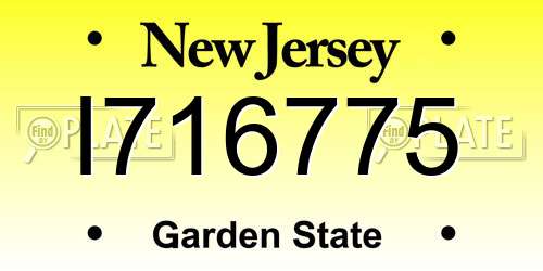 I716775 New Jersey License Plate