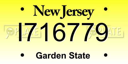 I716779 New Jersey License Plate