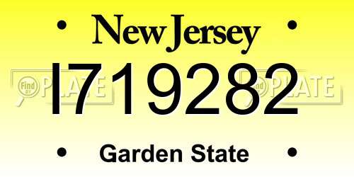 I719282 New Jersey License Plate