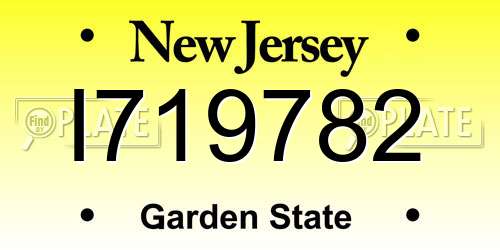 I719782 New Jersey License Plate