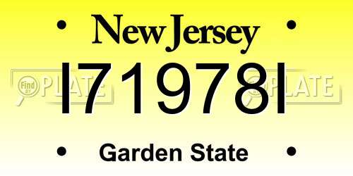 I71978I New Jersey License Plate