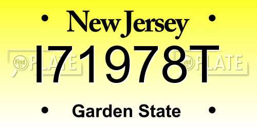 I71978T New Jersey License Plate