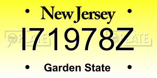 I71978Z New Jersey License Plate