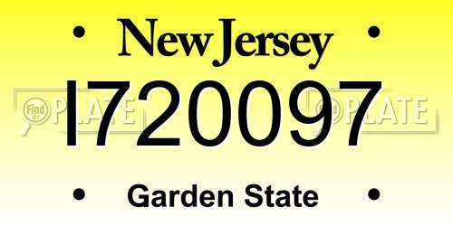I720097 New Jersey License Plate