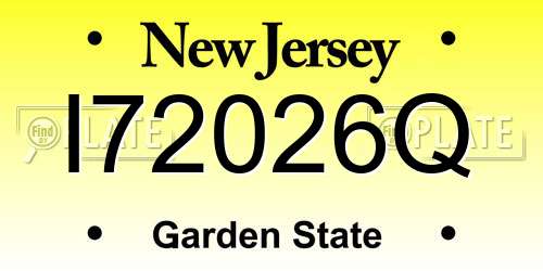 I72026Q New Jersey License Plate