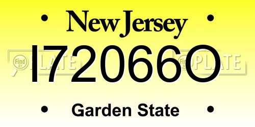 I72066O New Jersey License Plate