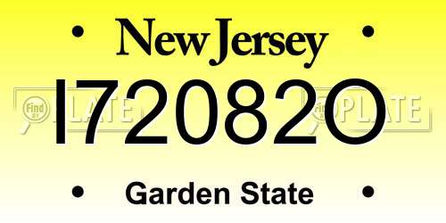I72082O New Jersey License Plate