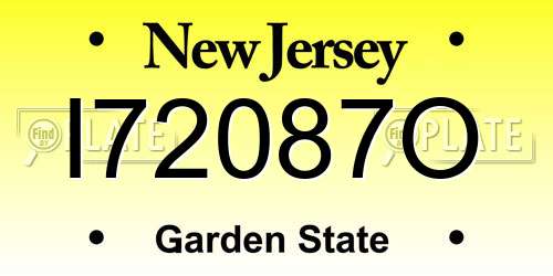 I72087O New Jersey License Plate