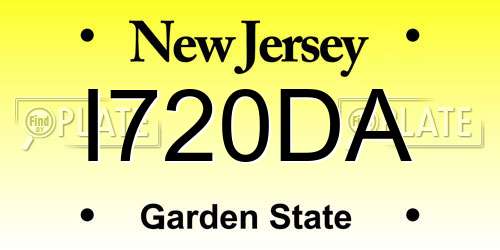 I720DA New Jersey License Plate
