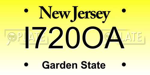 I720OA New Jersey License Plate