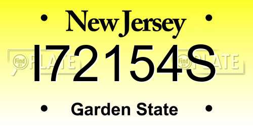 I72154S New Jersey License Plate