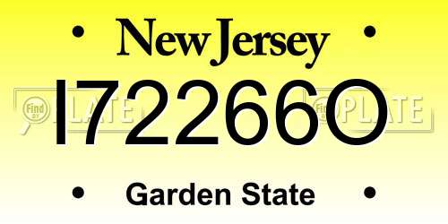 I72266O New Jersey License Plate