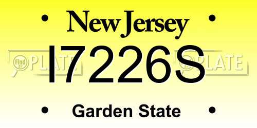 I7226S New Jersey License Plate