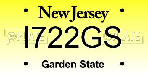 I722GS New Jersey License Plate