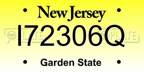 I72306Q New Jersey License Plate