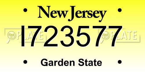 I723577 New Jersey License Plate
