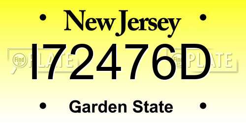 I72476D New Jersey License Plate