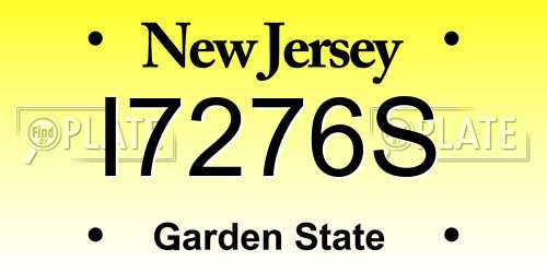 I7276S New Jersey License Plate