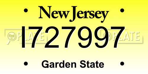 I727997 New Jersey License Plate
