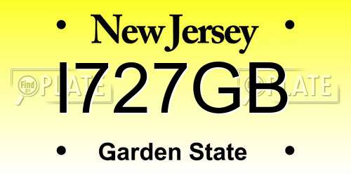 I727GB New Jersey License Plate