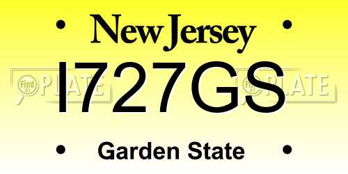 I727GS New Jersey License Plate