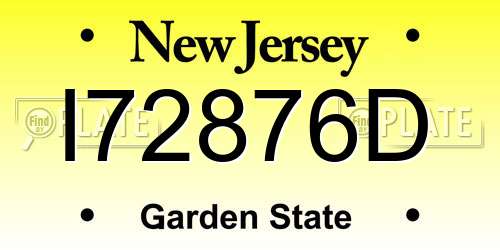 I72876D New Jersey License Plate
