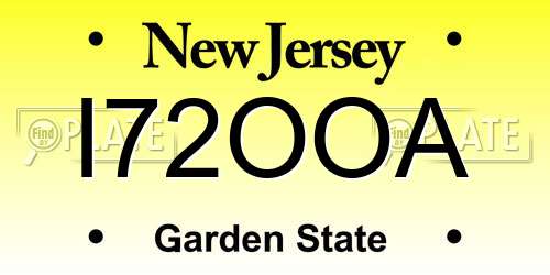 I72OOA New Jersey License Plate