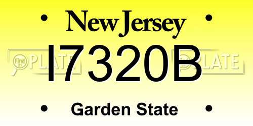 I7320B New Jersey License Plate
