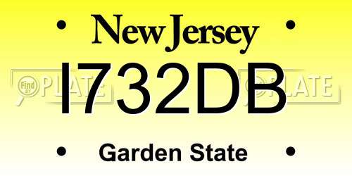 I732DB New Jersey License Plate