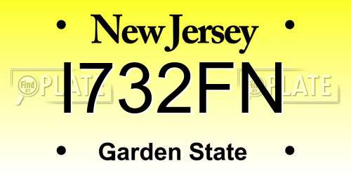 I732FN New Jersey License Plate