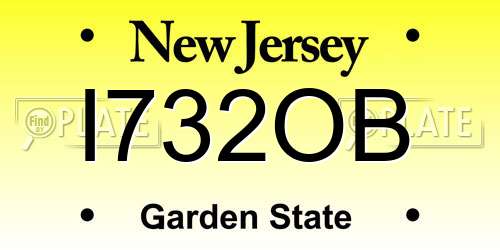I732OB New Jersey License Plate