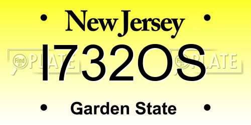 I732OS New Jersey License Plate