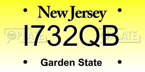 I732QB New Jersey License Plate