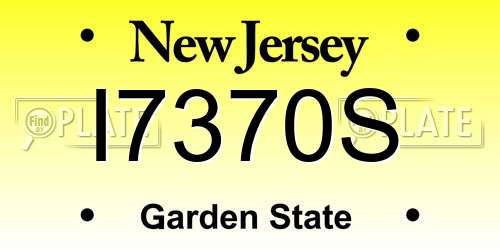 I7370S New Jersey License Plate